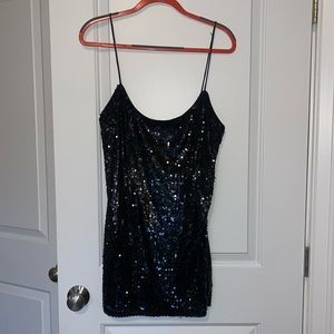 Superdown Jessie Sequin Mini Dress in Black